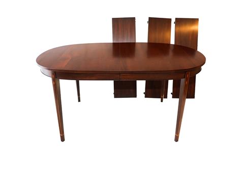 HENKEL HARRIS Inlaid Mahogany Oval Dining Table