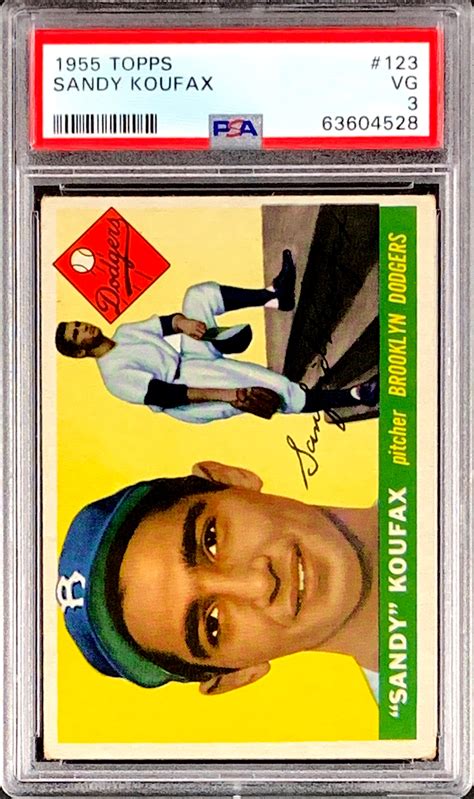 Lot Detail - 1955 Topps #123 Sandy Koufax Rookie Card - PSA VG 3