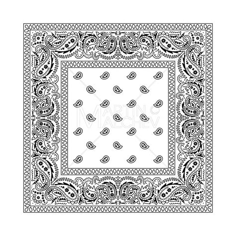 Bandana Pattern Vector Black And White