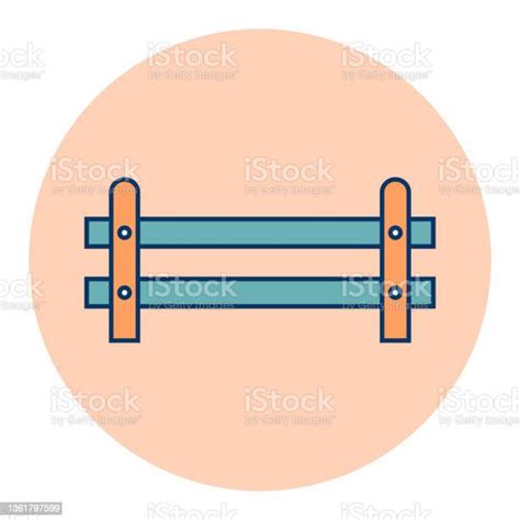 Wooden Farm Fence From Crossed Planking Icon Stock Illustration - Download Image Now - Animal ...