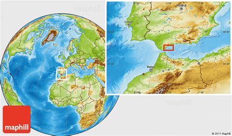 Physical Location Map of Marbella