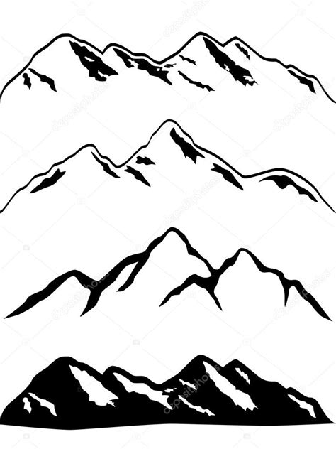 Snowy mountain peaks Stock Vector Image by ©soleilc #5984899