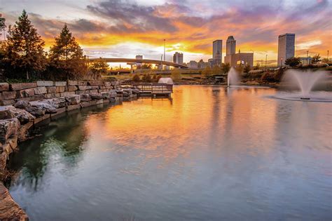 Tulsa Skyline Sunset - Oklahoma Cityscape Photograph by Gregory Ballos - Pixels