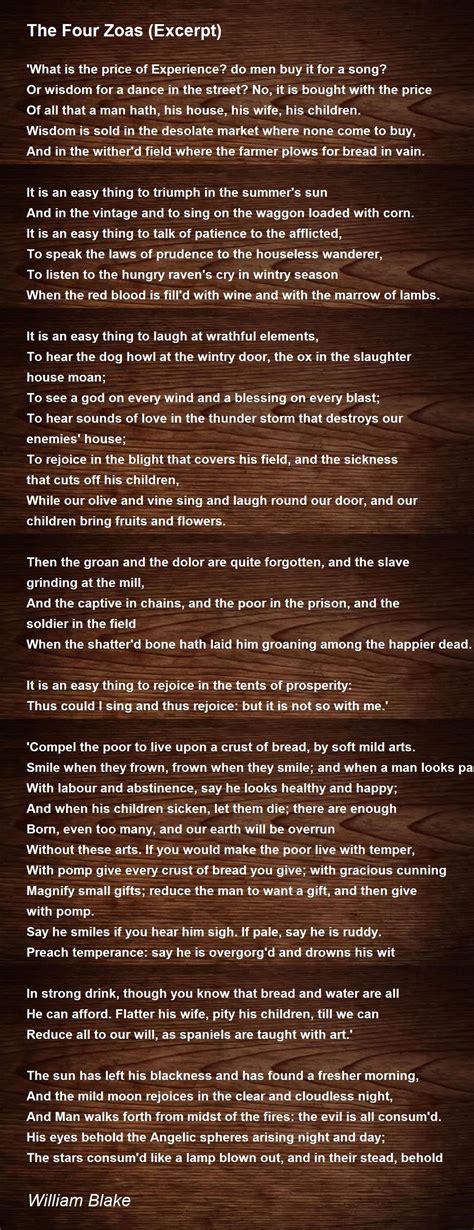 The Four Zoas (Excerpt) Poem by William Blake - Poem Hunter