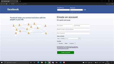 Old Facebook login page using HTML and CSS (static) | Devpost