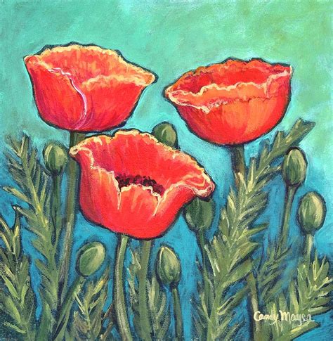 Orange Poppies Painting by Candy Mayer - Fine Art America