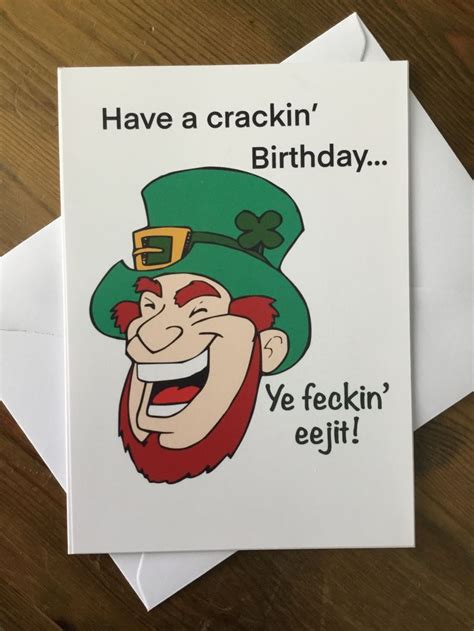 Irish Birthday Card Eejit 1st Class Shipping - Etsy | Irish birthday ...