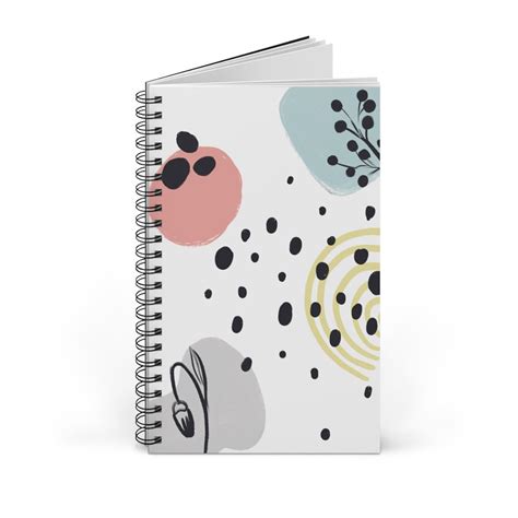 Dotted or Blank Abstract Spiral Notebook. Modern Spiral - Etsy