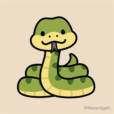 Anaconda by littlemandyart | Redbubble | Easy animal drawings, Cute ...