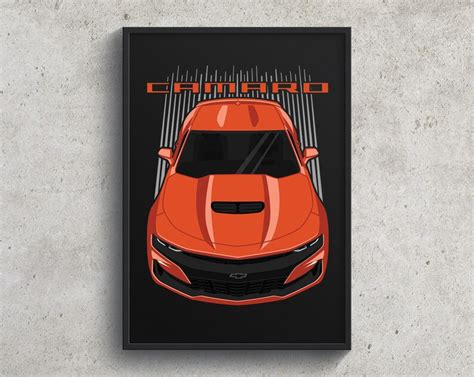 Chevrolet Camaro SS 6Th Gen 2019 Poster Orange Camaro Wall | Etsy