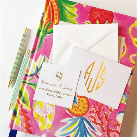 monogrammed stationery set foil stamped monogrammed