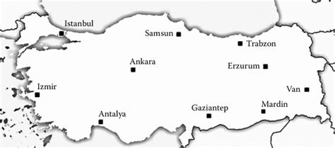 1a Geographical map of turkey showing different states. | Download ...