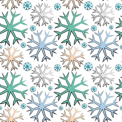 Seamless vector pattern with blue, pink and purple snowflake 8093127 ...