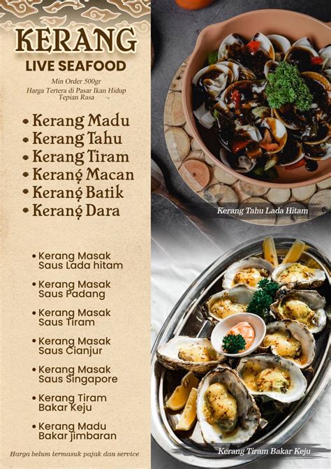 Menu at Tepian Rasa Cirebon restaurant, Cirebon