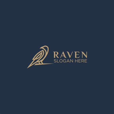 Raven bird line art logo design 17700993 Vector Art at Vecteezy