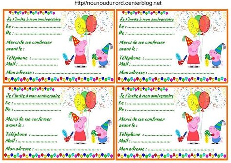 Etiquettes invitations Peppa pig pour anniversaire