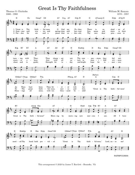 Great Is Thy Faithfulness [key of D] Sheet music for Female, Male ...