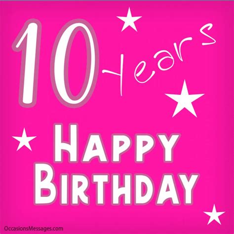 Happy 10th Birthday Wishes, Messages and Cards