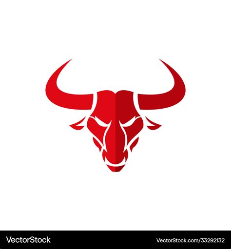 Red bull head logo design template Royalty Free Vector Image