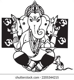 Vektor Stok Lord Ganesha Clip Art God Ganesha (Tanpa Royalti) 2205344215 | Shutterstock