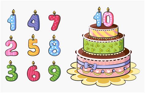 Birthday Cake Cartoon - Birthday Cakes Number Candles Png, Transparent ...