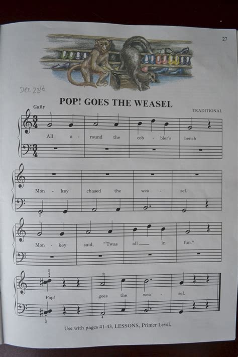 Pop! Goes the Weasel for beginner pianists. | Piano sheet music, Piano music, Music lessons