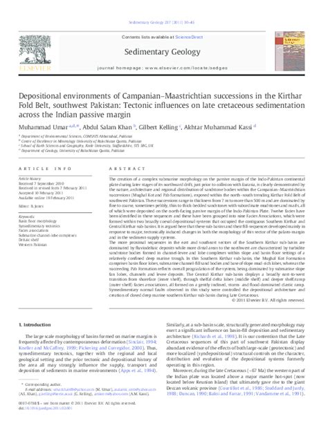 (PDF) Depositional environments of Campanian–Maastrichtian successions in the Kirthar Fold Belt ...