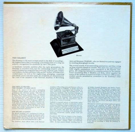 1967 Grammy Award Winners radio station and TV PROMO LP pressing # 1522 ...