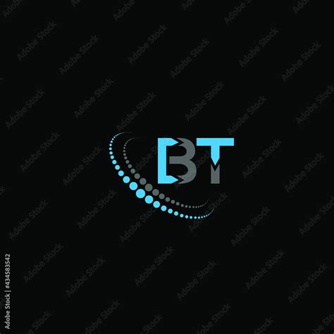 BT letter logo design on black background. BT creative initials letter logo concept. BT letter ...