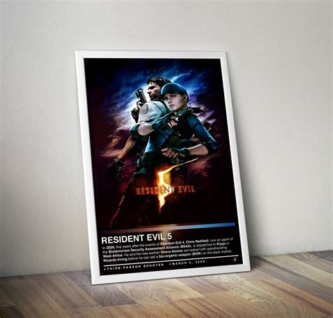 Resident Evil 5 Poster Resident Evil Print Gaming Poster 4 Colors Gaming Decor Video Game Poster ...