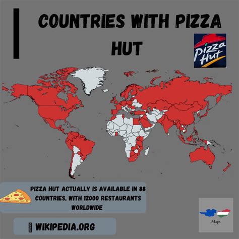 Countries with Pizza Hut : r/MapPorn