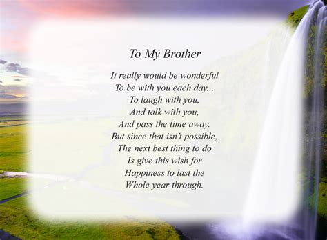 To My Brother(2) - Free Brother Poems