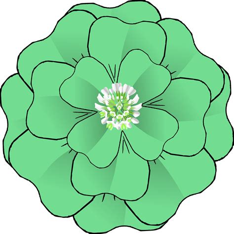 Clipart - Flower 4 Leaf Clover Corsage-resubmission