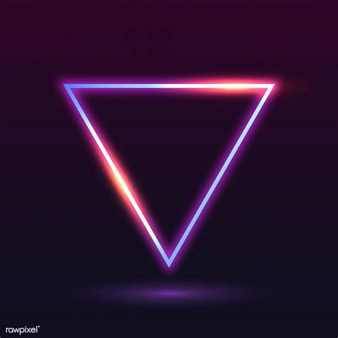 Retro neon triangle badge vector | free image by rawpixel.com / NingZk V. / taus Studio ...