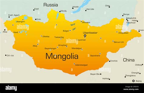 Vector map of Mongolia country Stock Photo - Alamy