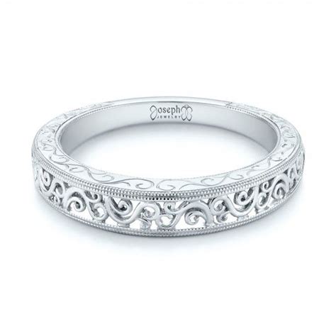 Custom Hand Engraved Filigree Wedding Band #103341 - Seattle Bellevue | Joseph Jewelry ...