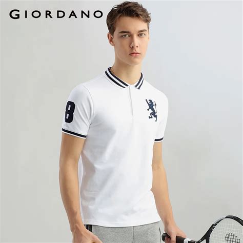 Giordano Men Lion Polo Shirt Spandex Stretchy Polo Men Fashion Summer ...