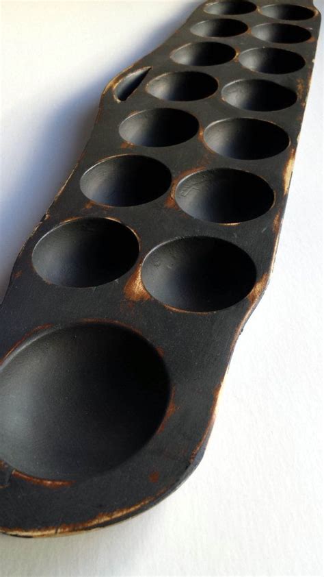 Mancala or Kalah -African Game Board, Vintage, Painted & Distressed | Distressed painting ...