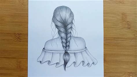 How to draw a girl with Braid Hair || A Plait / Braid: Hair Drawing ...