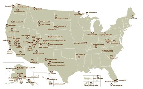 National Parks Map Printable