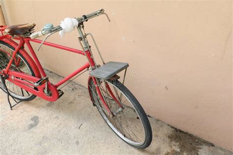 Bicycle Red Classic Vintage in Former with Copy Space for Add Text Stock Photo - Image of ...