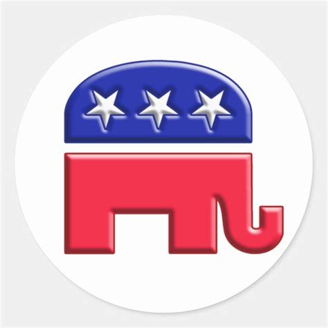 GOP Elephant Logo Classic Round Sticker | Zazzle.com