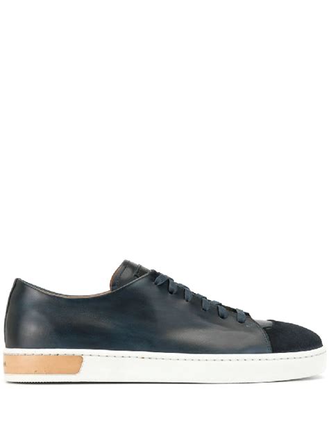 Magnanni Low-top Leather Sneakers In Blue | ModeSens