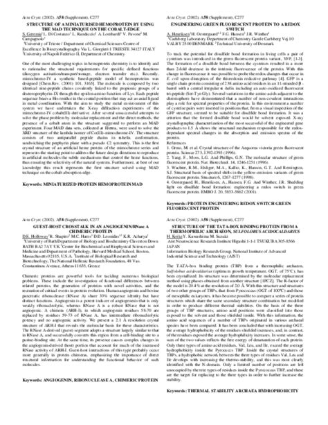 (PDF) Structure of a miniaturised hemoprotein by using the MAD technique on the cobalt-edge ...