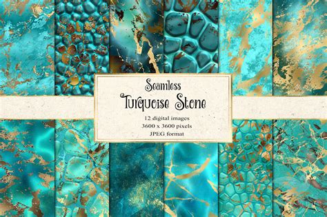 Turquoise Stone Digital Paper Graphic by Digital Curio · Creative Fabrica