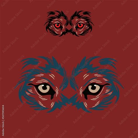 wolf eyes logo, great silhouette of beast predator face, vector illustrations Stock Vector ...