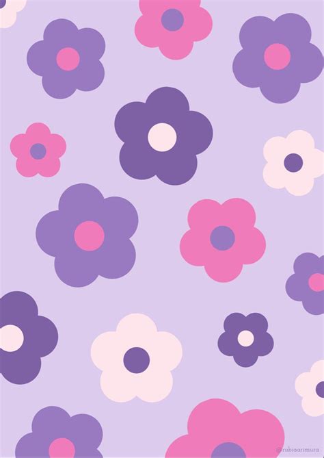 Purple flowers wallpaper poster – Artofit