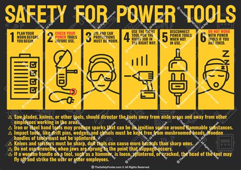 Safety for power tools | Safety for tools poster | Tool safety | Tool safety poster | Power ...