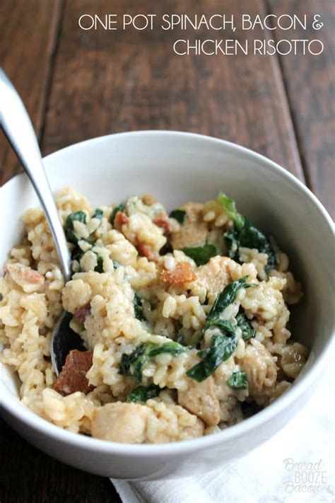 One Pot Spinach, Bacon and Chicken Risotto - Create Craft Love