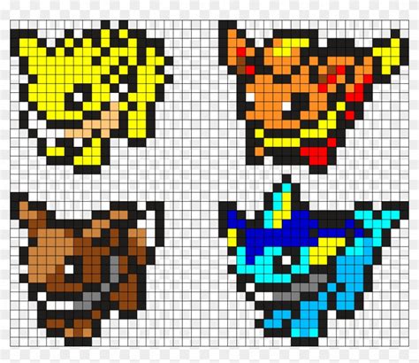 Eevee Evolutions Gen 1 Perler Bead Pattern / Bead Sprite - Pokemon ...